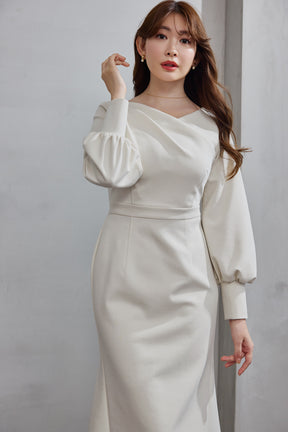 Tucked Mermaid Ponte Dress