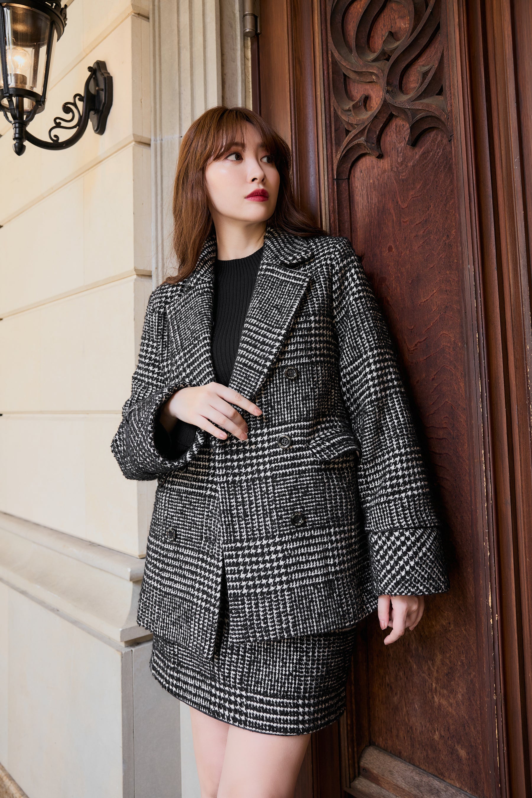 Hemingway Check Tweed Skirt