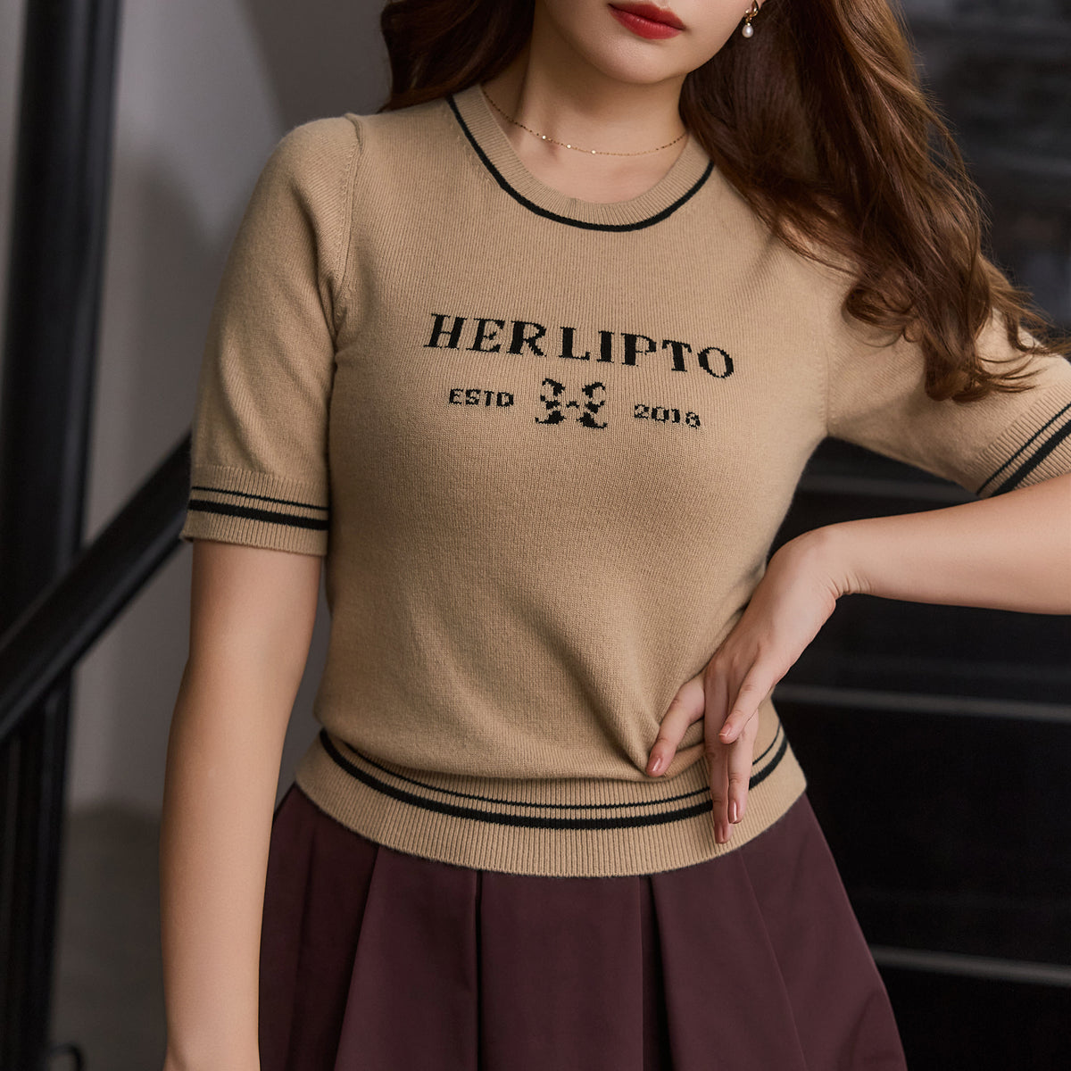 トップス aclent logo jacquard lame knit top GG lamé jacquard top in ivory and blue | GUCCI® US