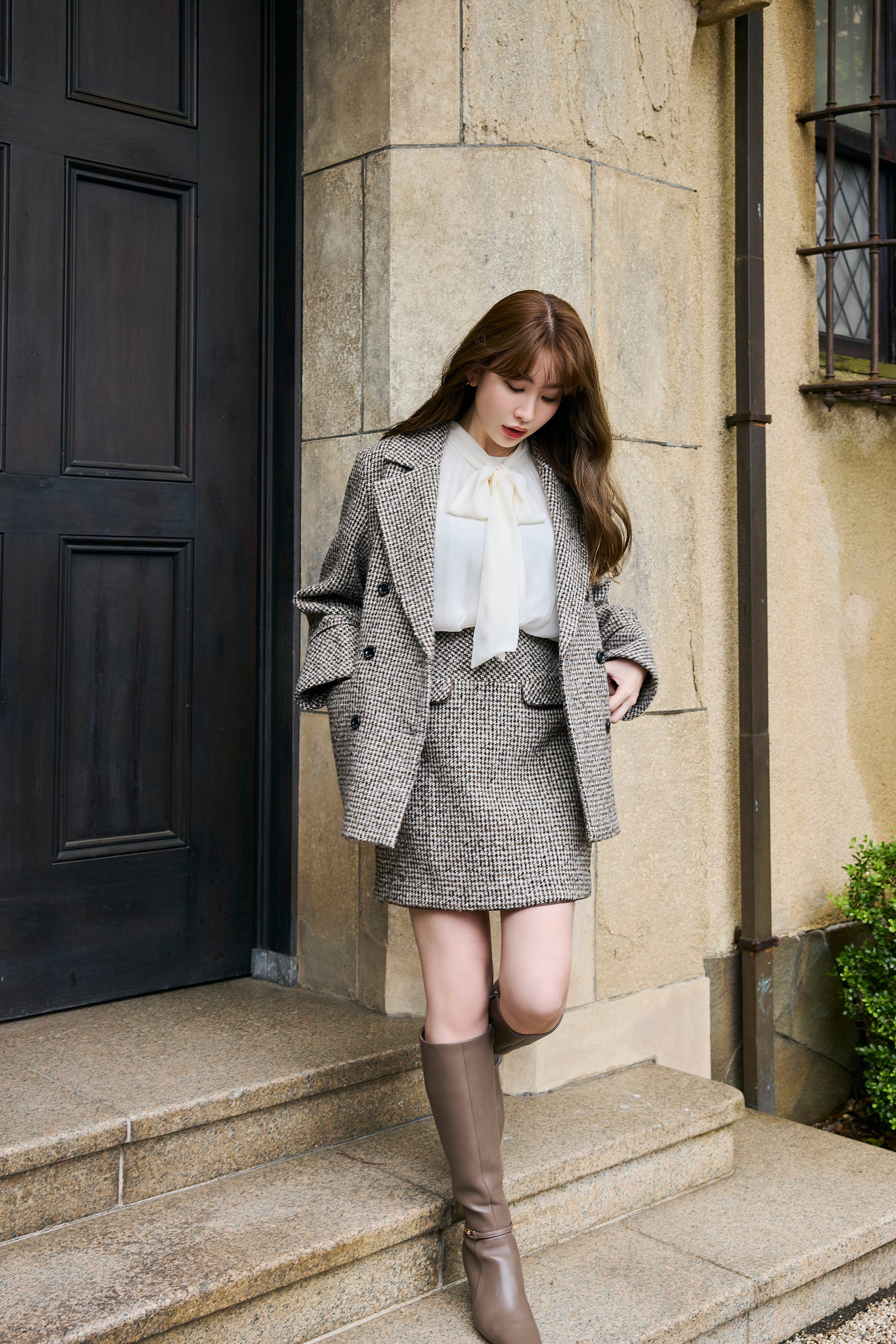 Hemingway Check Tweed Skirt