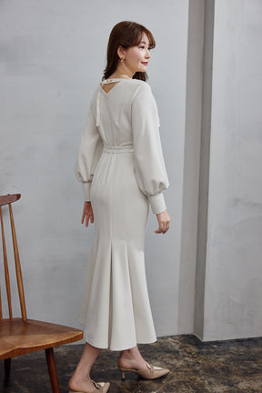 Tucked Mermaid Ponte Dress