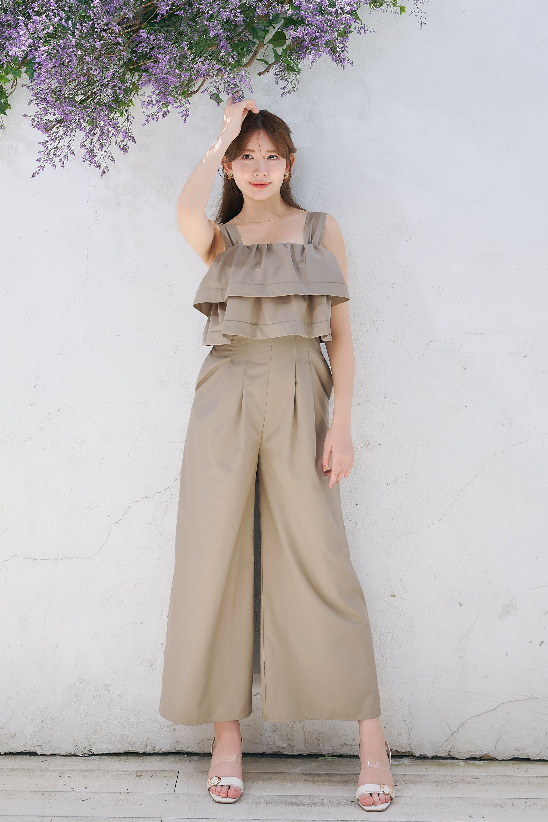 Double-Tiered Back-Ribbon Jumpsuit