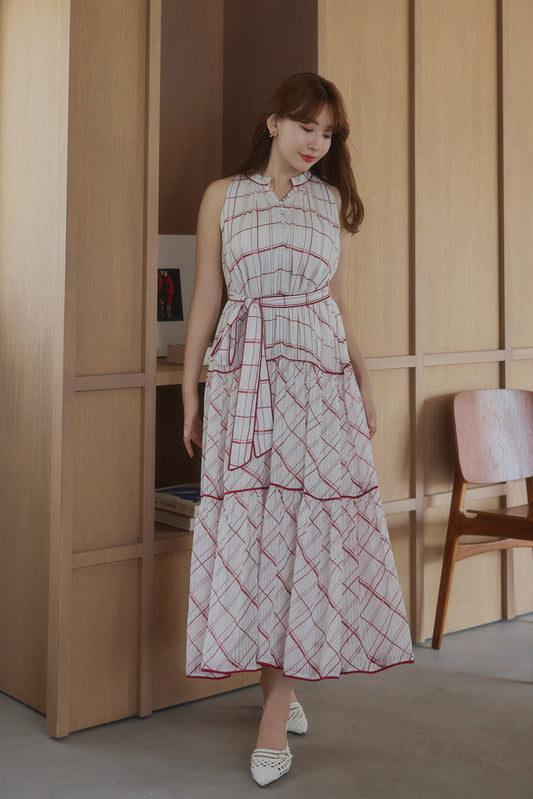 Anduze Belted Check Dress