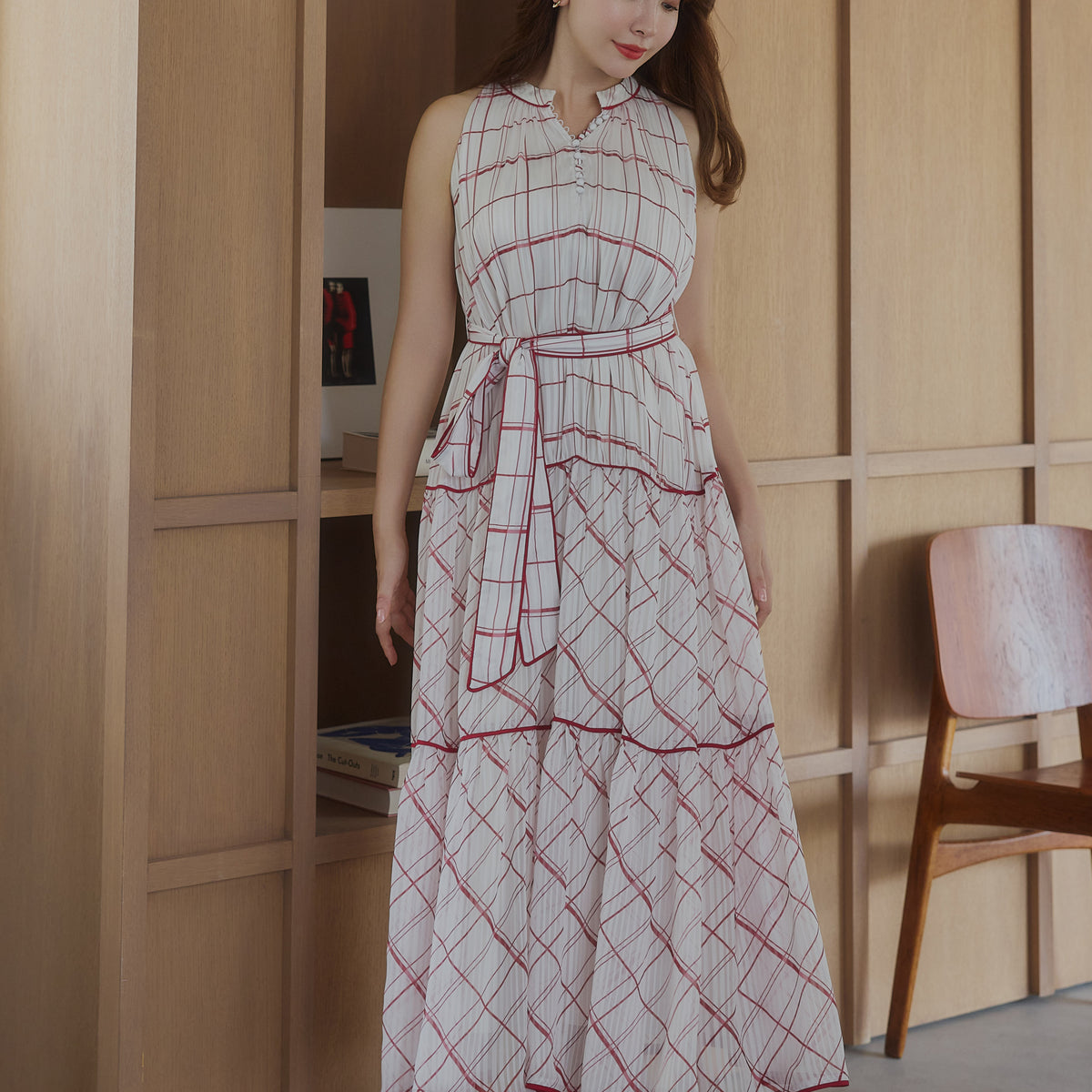 Anduze Belted Check Dress