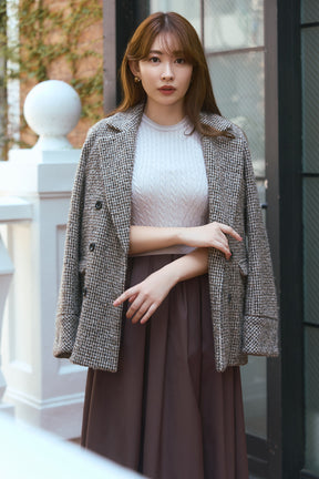 Cable Knit Docking Flared Dress