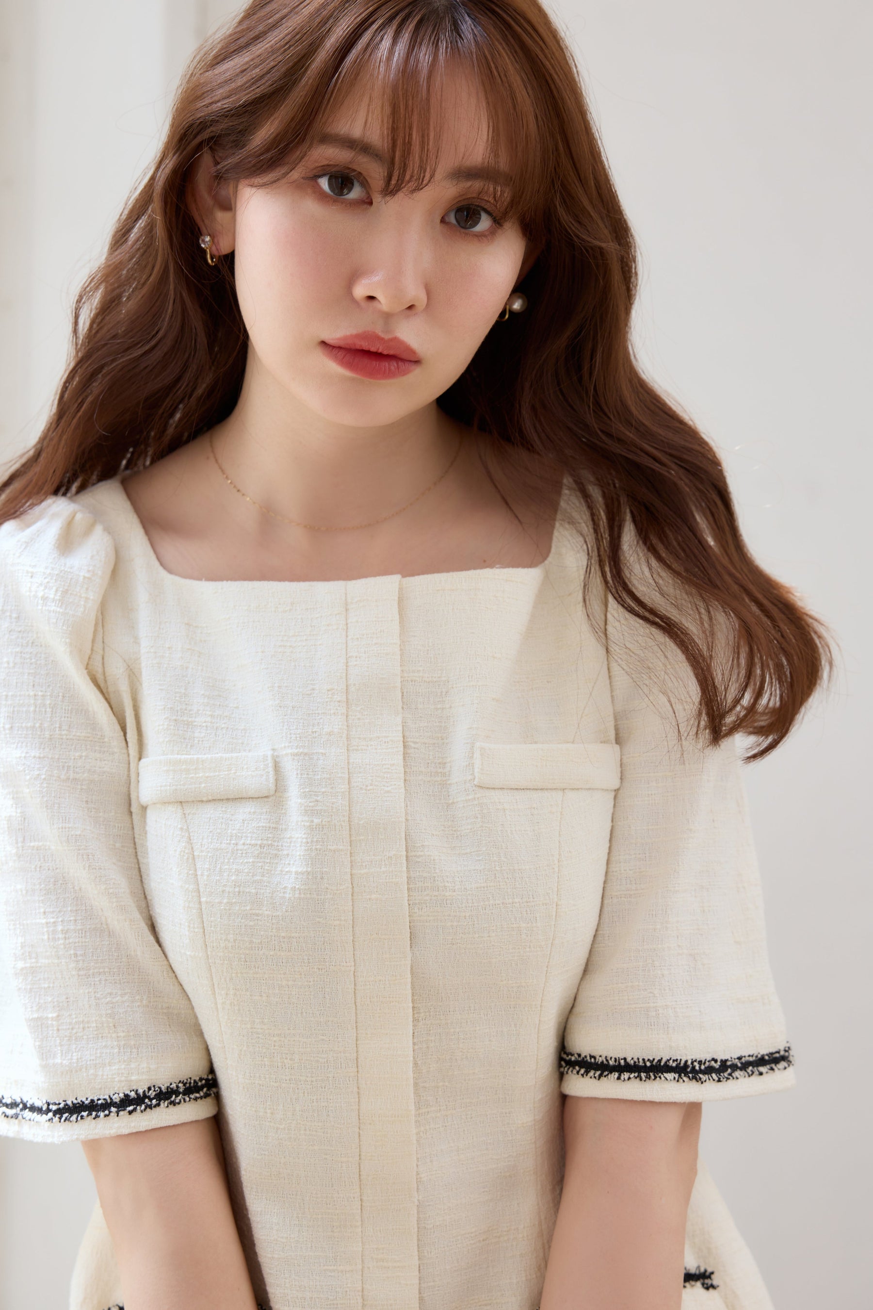 ハーリップトゥCanal Tweed Mini Dress - white/S