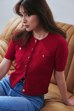 ［Essentia］Gold Button Knit Cardigan