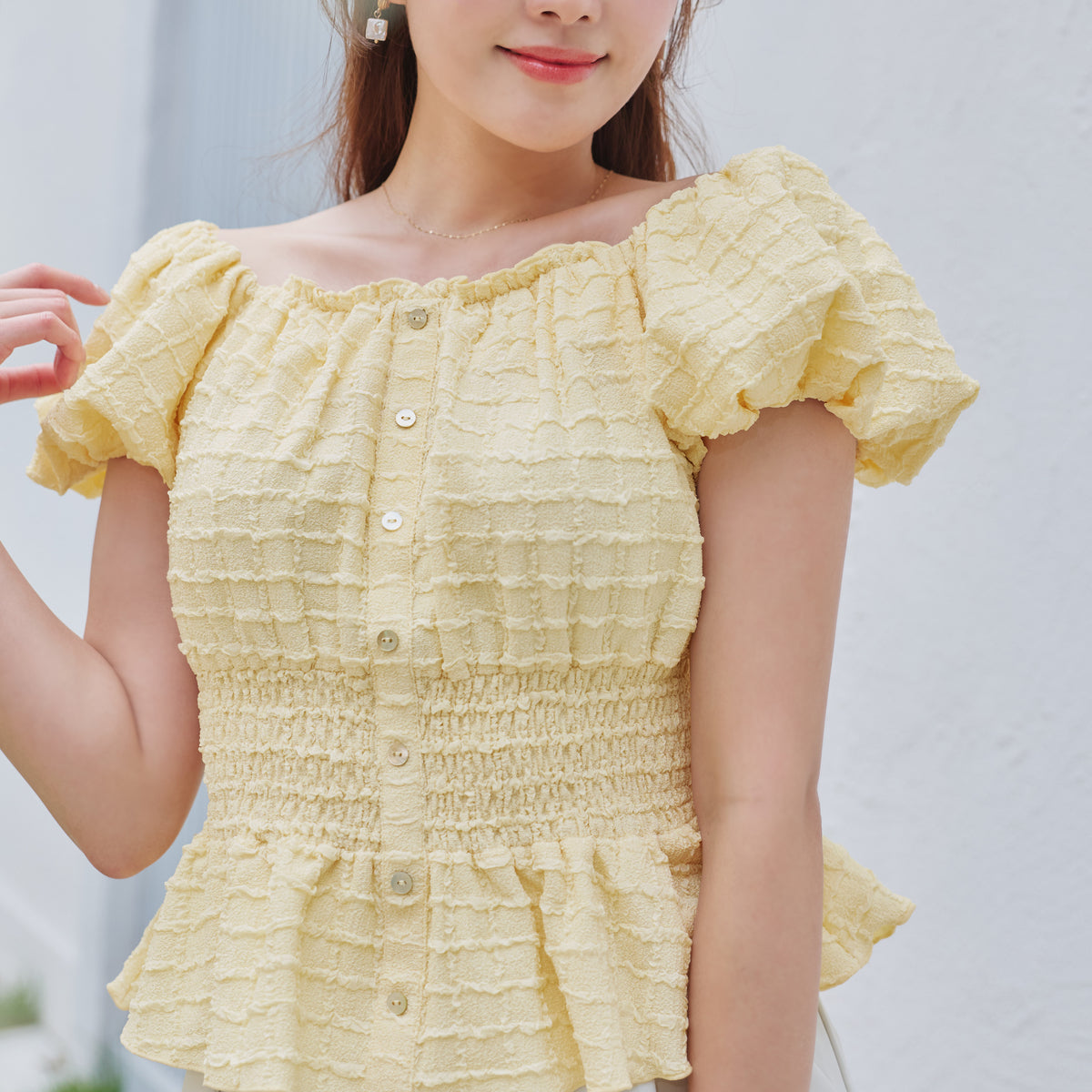 Her lip to✧［FOR HER］Lily Puff Sleeve Top FOR HER］Lily Puff Sleeve Top