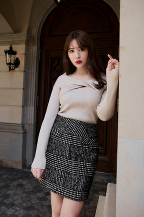 Hemingway Check Tweed Skirt