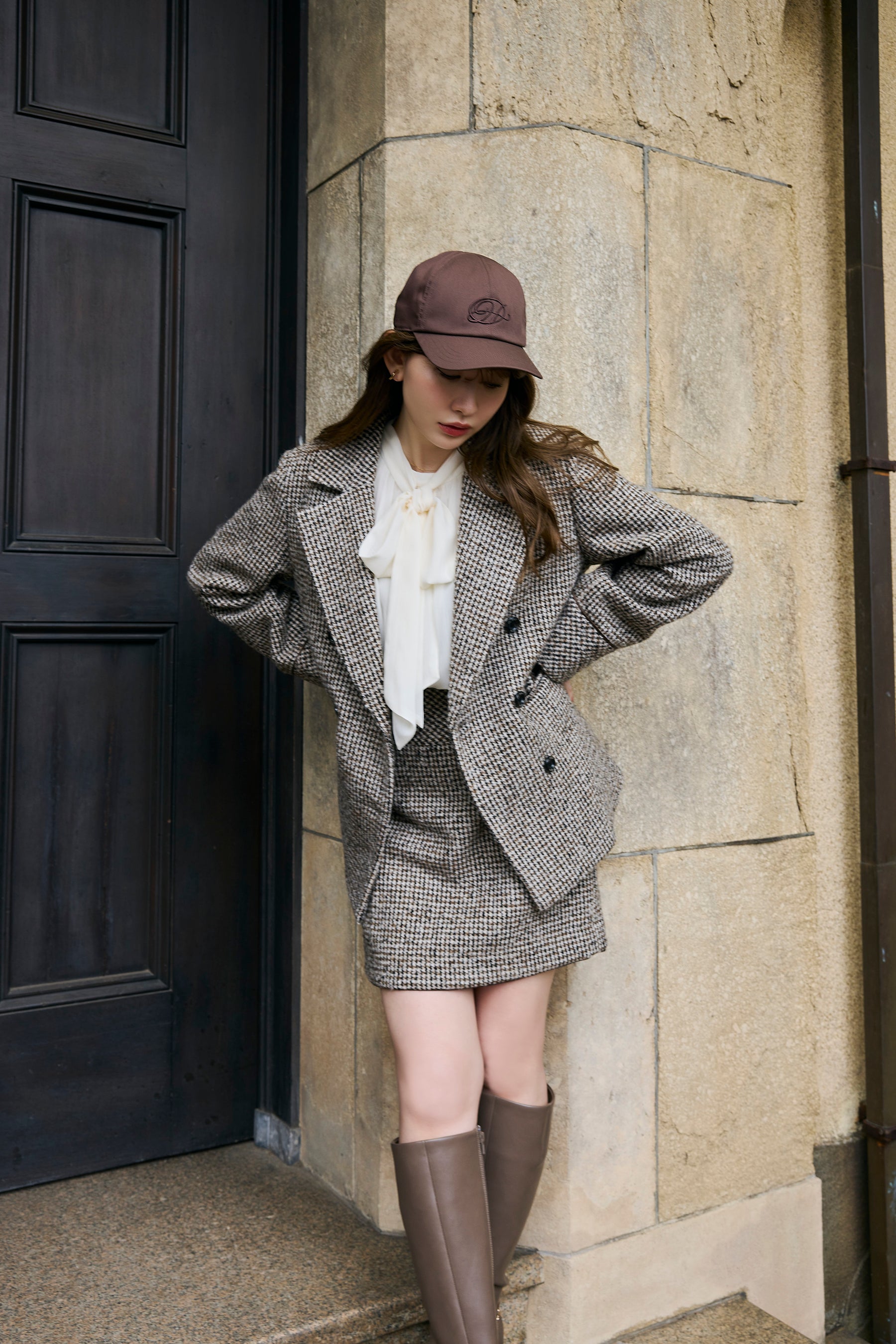 Hemingway Check Tweed Skirt