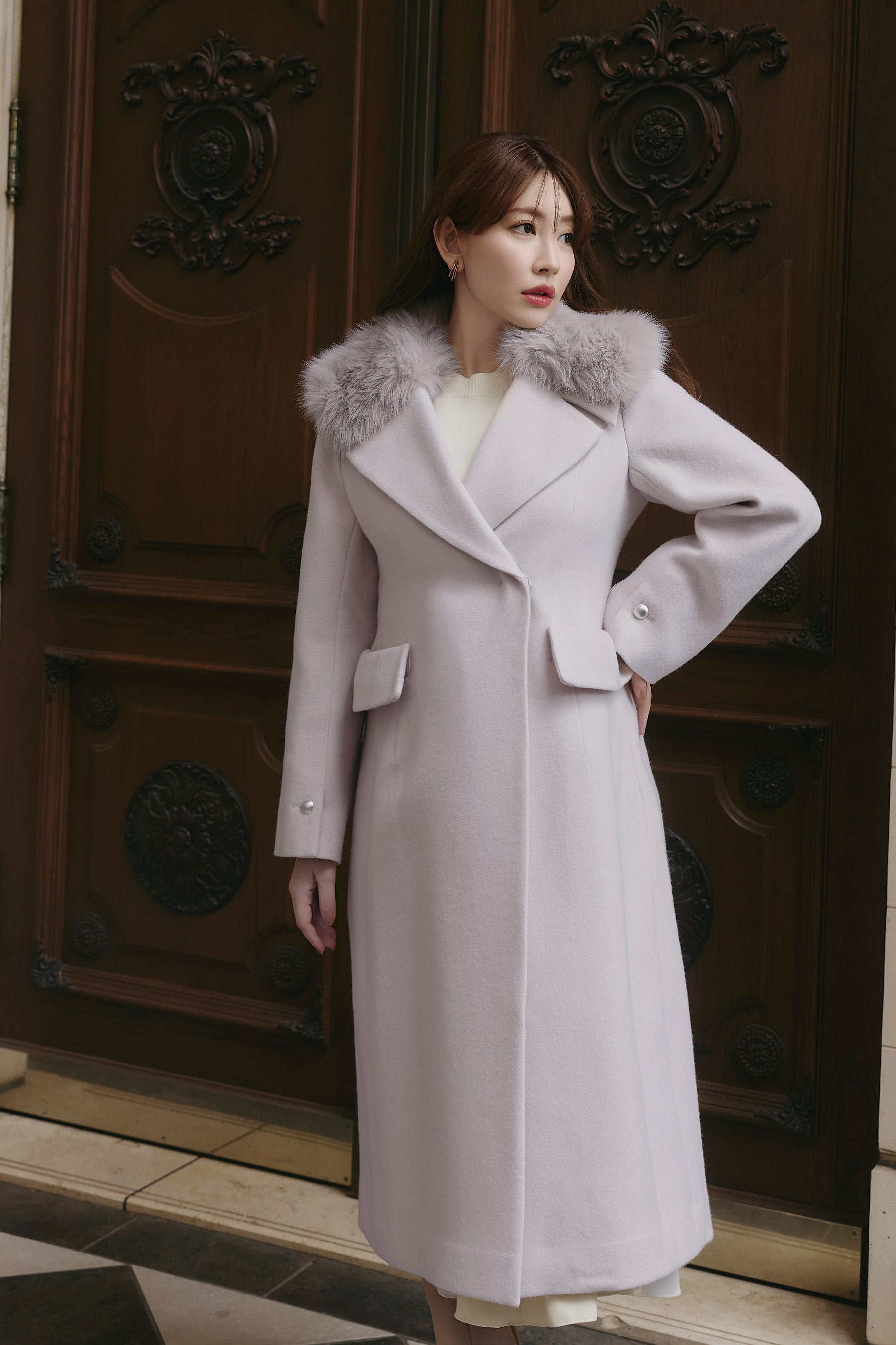 【10月中旬発送】Nicole Wool-Blend Longline Coat