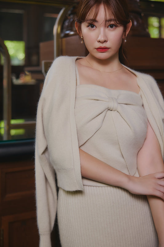 【10月中旬発送】Lydie Ribbon-Tie Knit Ensemble