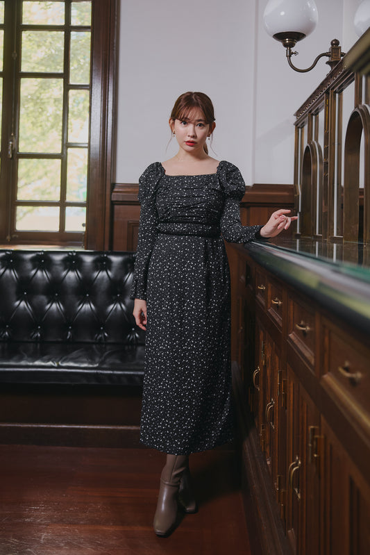 【10月上旬発送】Capucine Bloom Sleeve Chiffon Dress