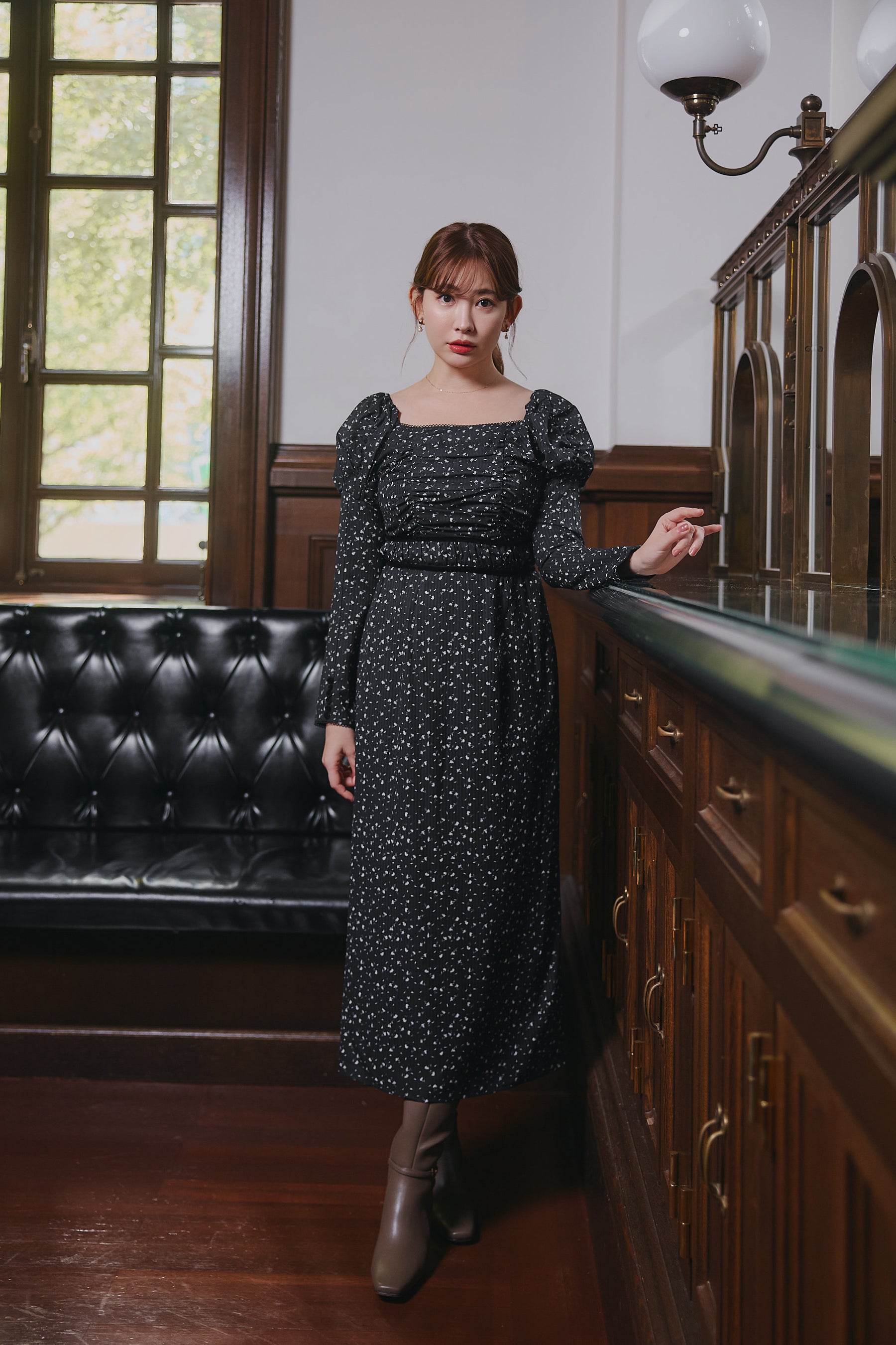 【10月上旬発送】Capucine Bloom Sleeve Chiffon Dress