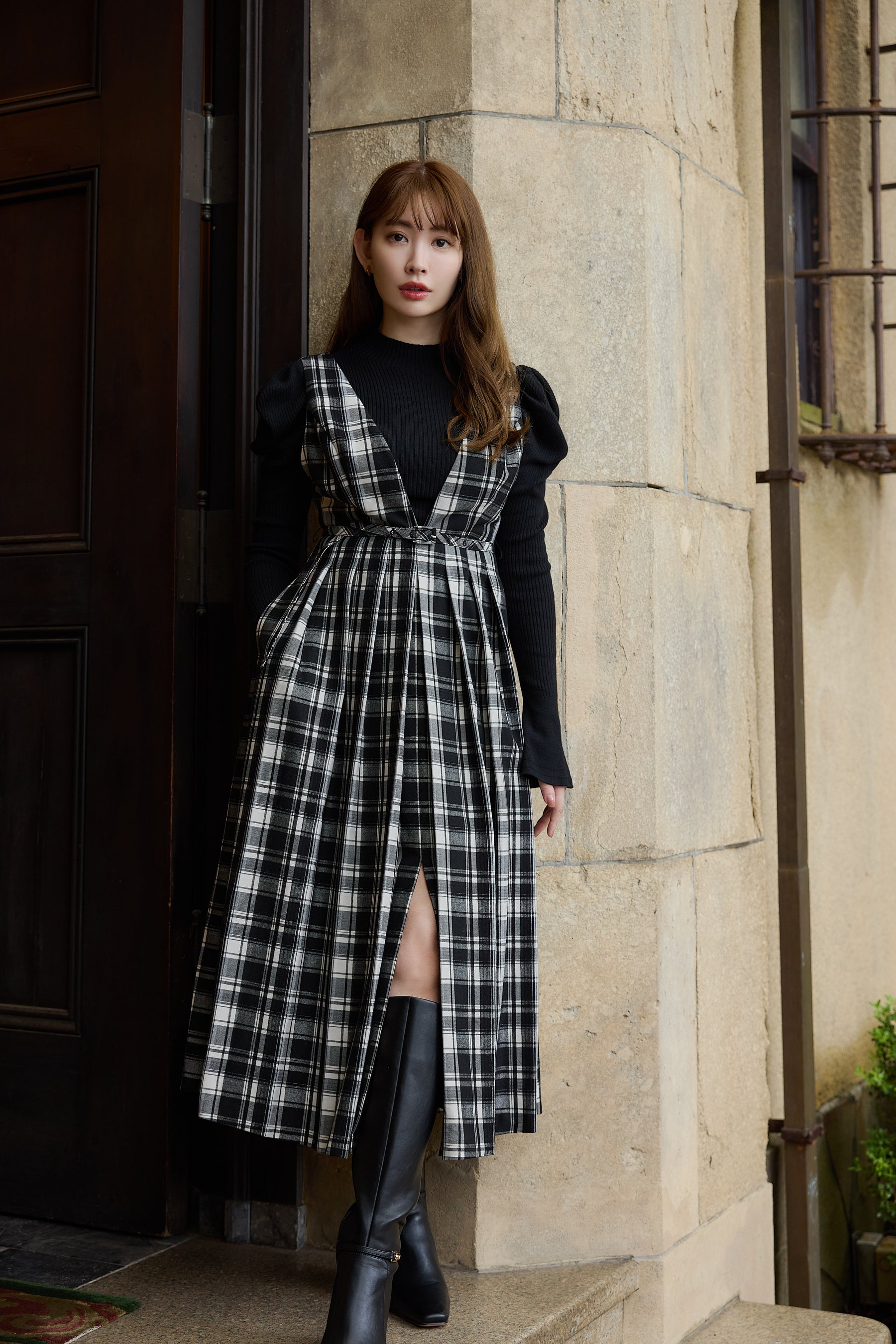 【新色】Classic Plaid Jumper Dress