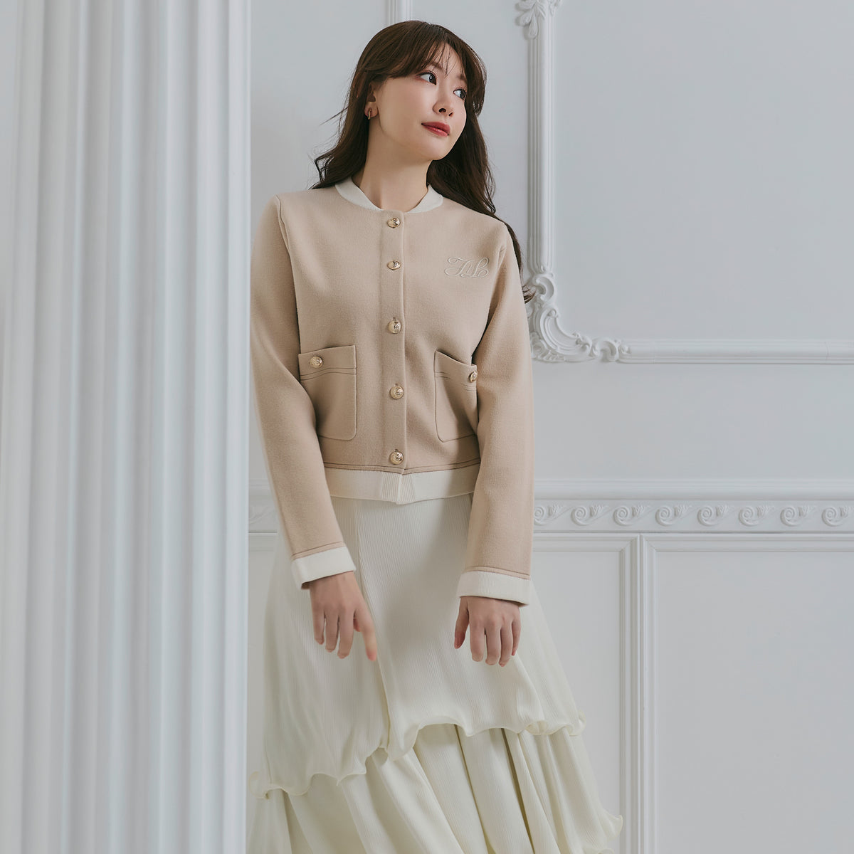 新色】Layered Frilled Satin Skirt