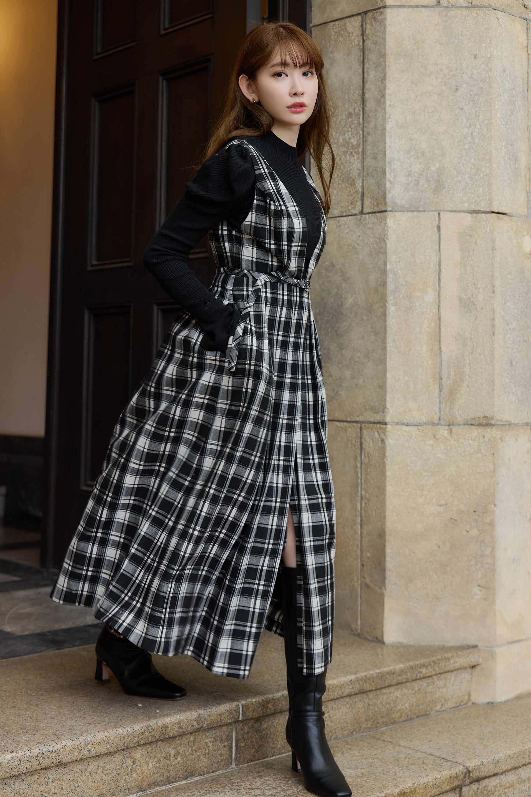 Classic Plaid Jumper Dress