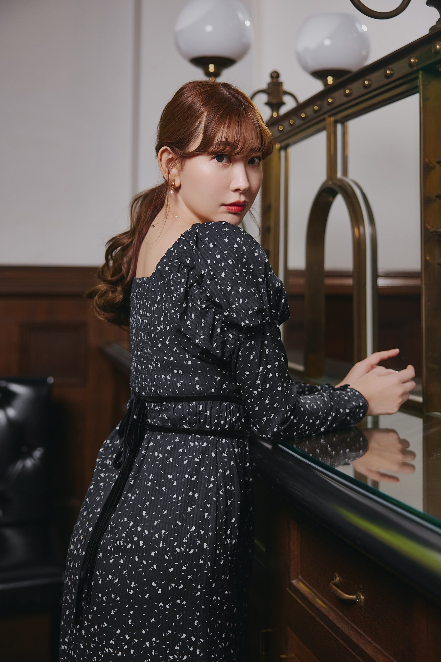 【10月上旬発送】Capucine Bloom Sleeve Chiffon Dress