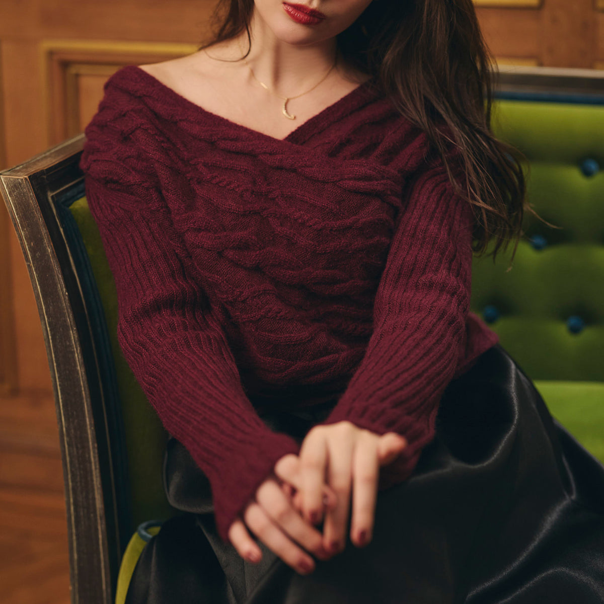 Cache-Coeur 2way Knit Pullover