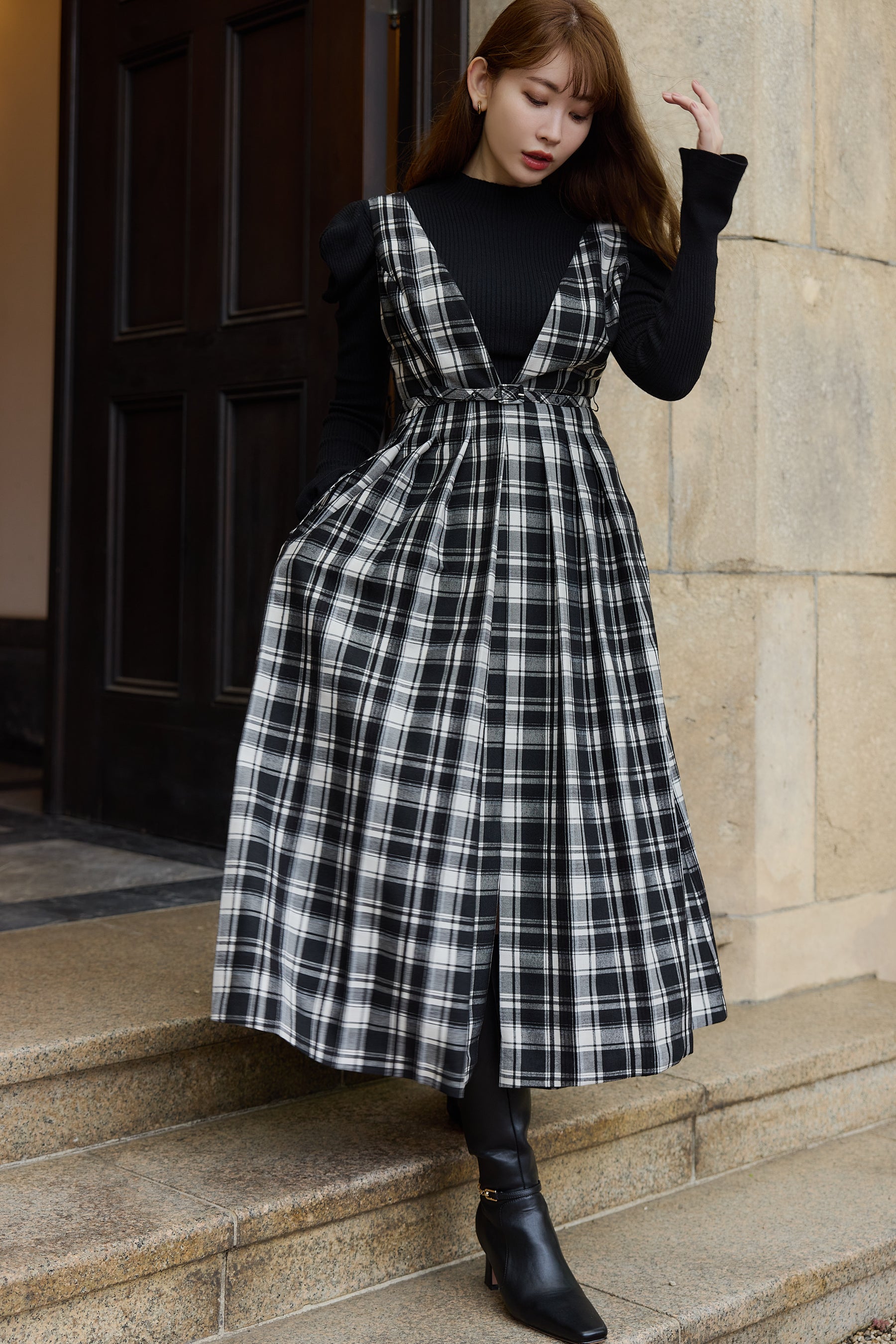 【新色】Classic Plaid Jumper Dress