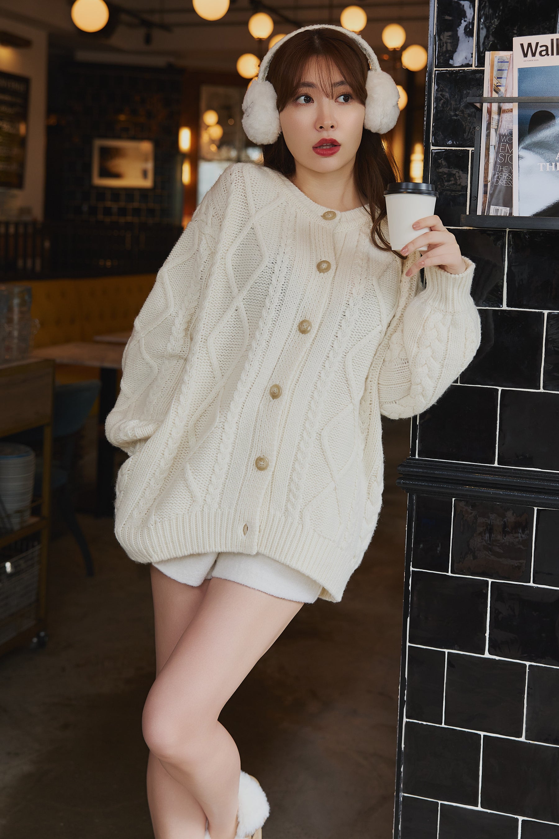 H Boa Cable Knit Cardigan
