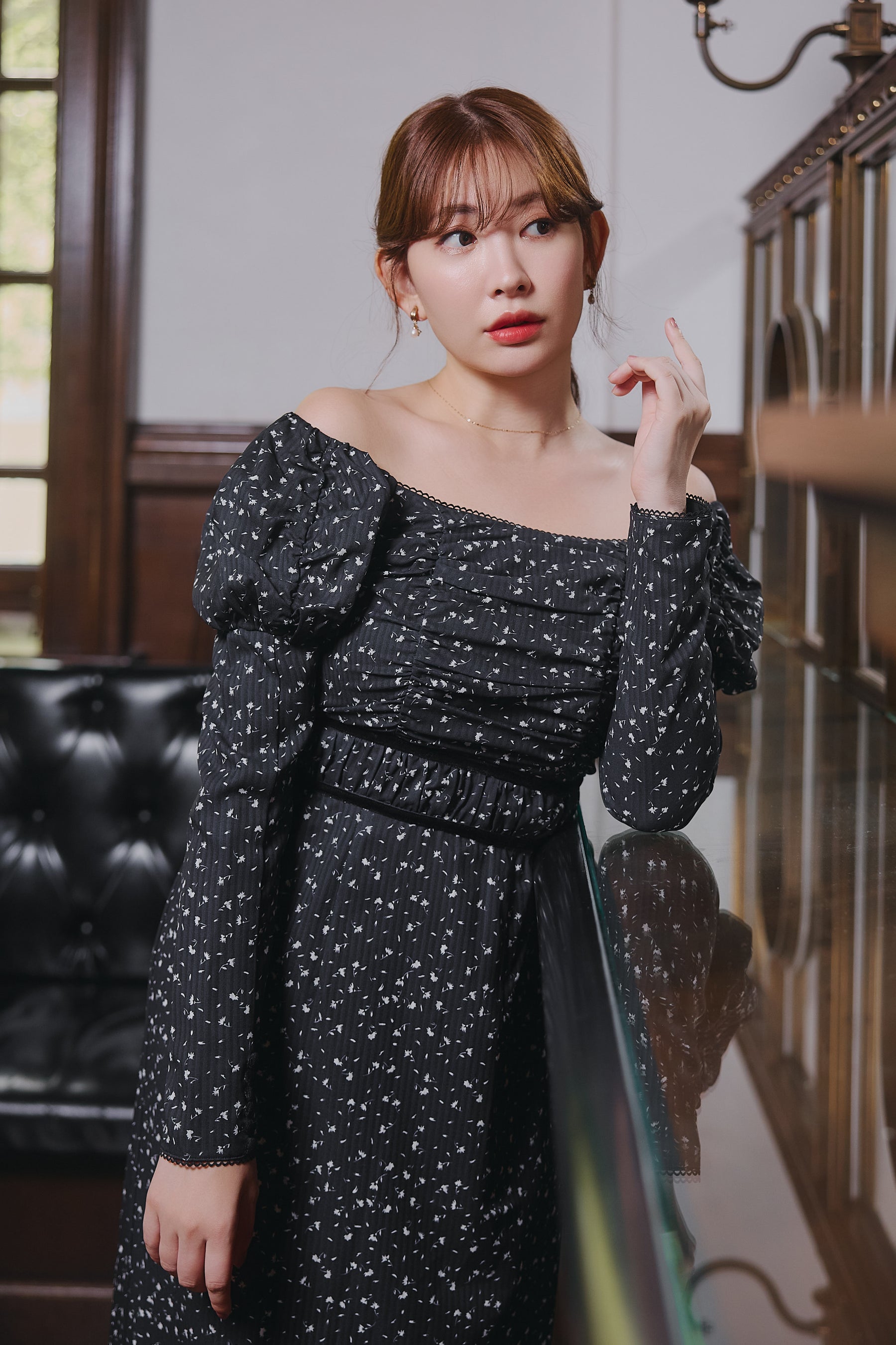 【10月上旬発送】Capucine Bloom Sleeve Chiffon Dress
