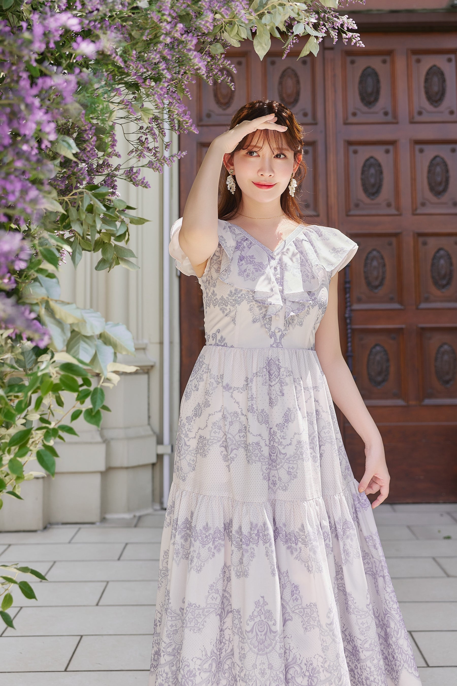 Jendaya Lace-Print Dress