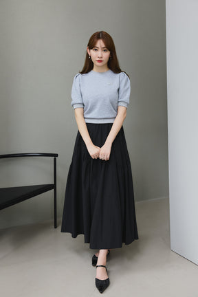 H Logo Puff-Sleeve Sweatshirt