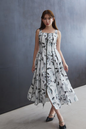 Noemie Floral Zip-Up Dress
