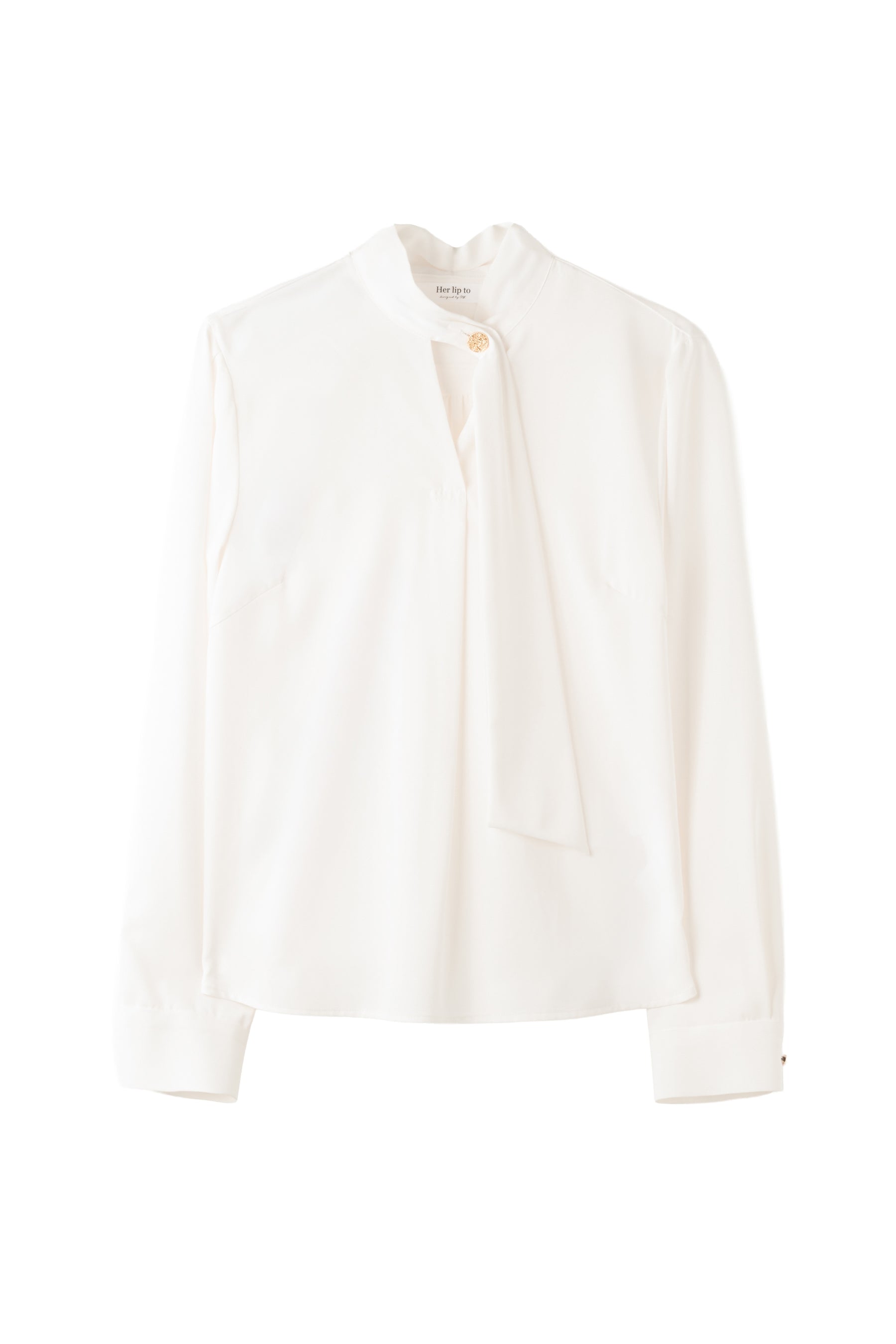 Long Tie Slit Blouse