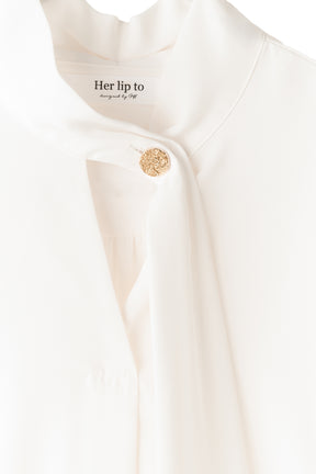 Long Tie Slit Blouse