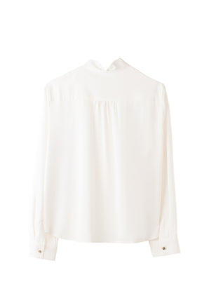 Long Tie Slit Blouse