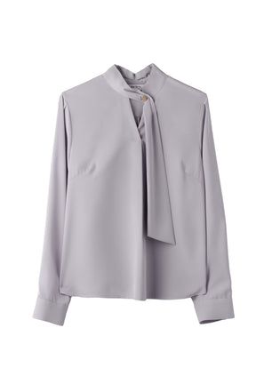 Long Tie Slit Blouse