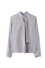 Long Tie Slit Blouse