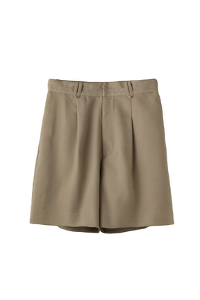 Tucked Twill Bermuda Shorts