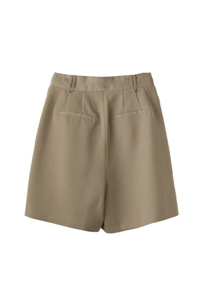 Tucked Twill Bermuda Shorts
