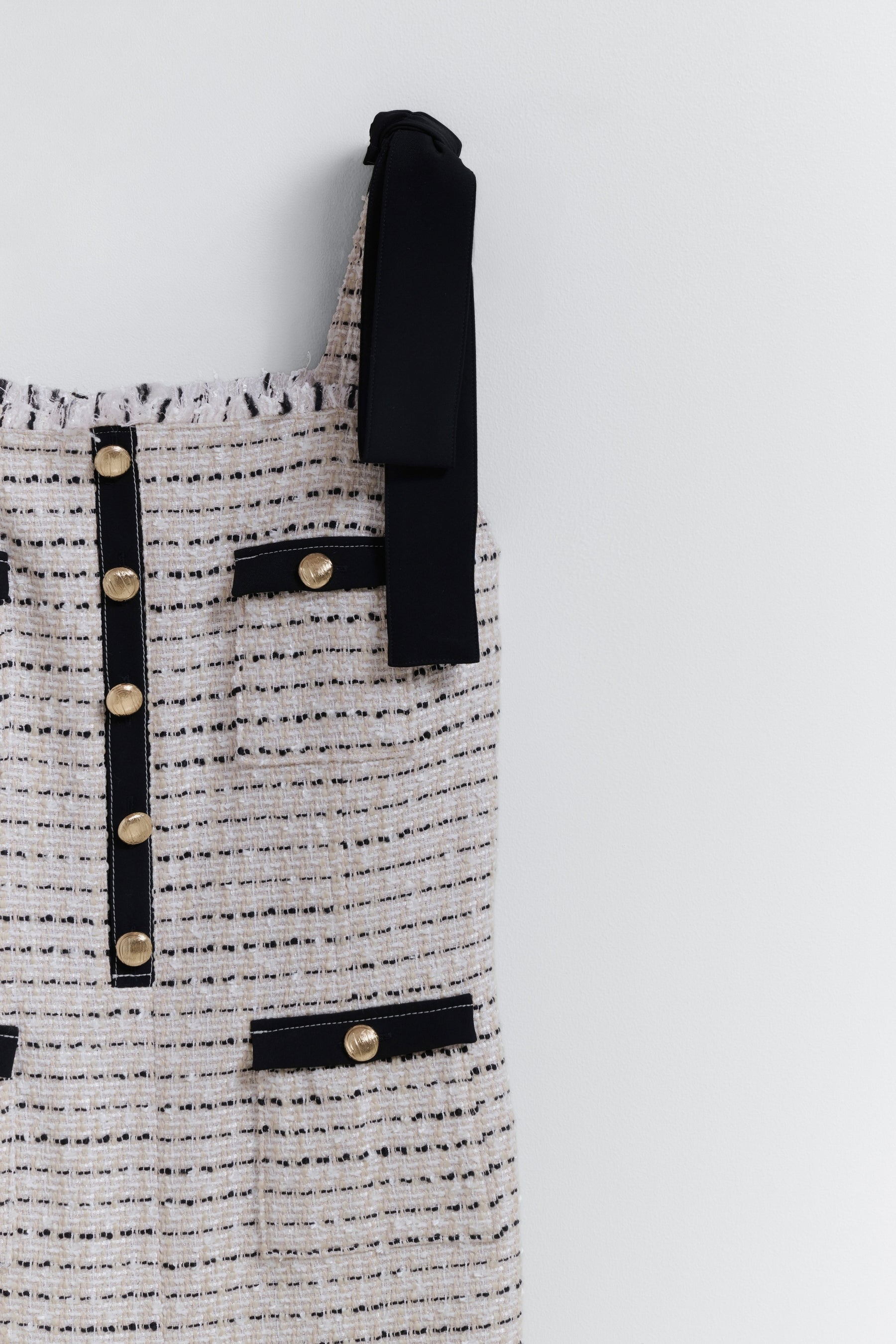 Vol.2 Tie-Shoulder Tweed Dress