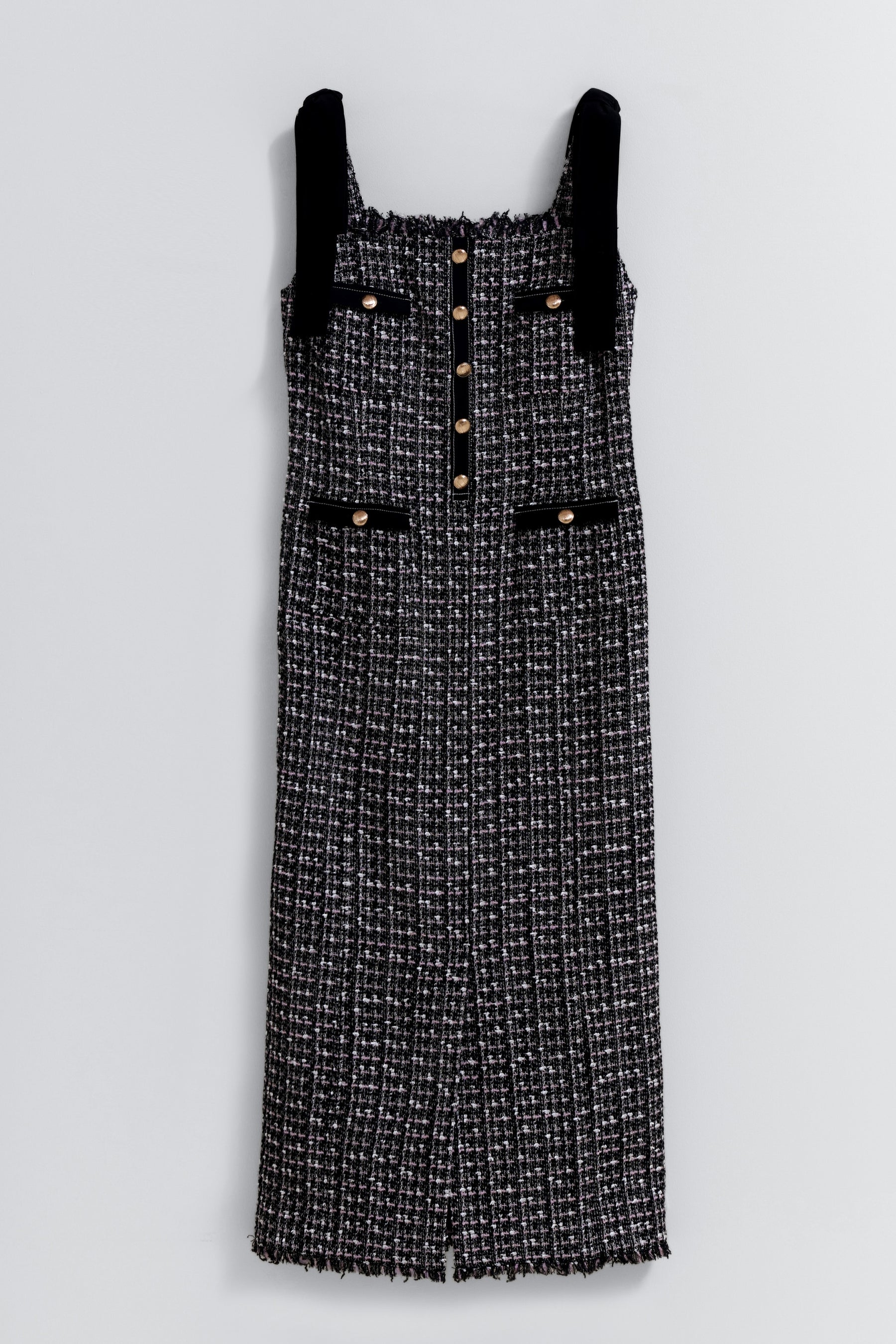 Vol.2 Tie-Shoulder Tweed Dress