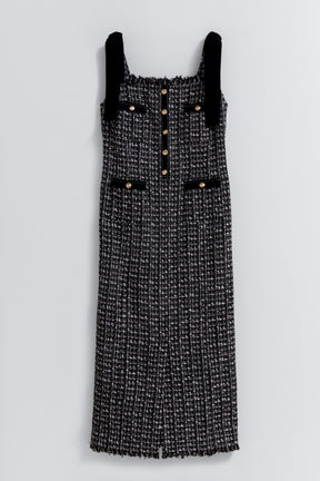 Vol.2 Tie-Shoulder Tweed Dress