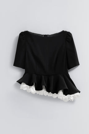 Vol.2 Pleated Ruffle Peplum Top