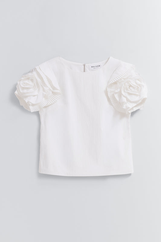 【3月下旬発送】【white】Vol.2 Rose Sleeve Top