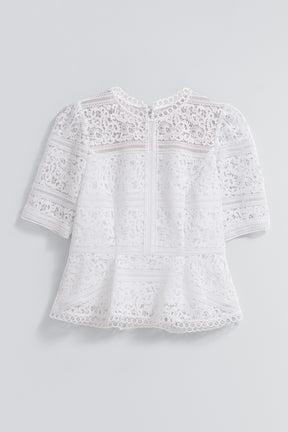 Vol.2 Embroidered Lace Peplum Top