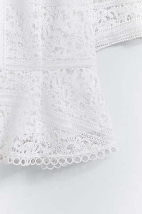 Vol.2 Embroidered Lace Peplum Top
