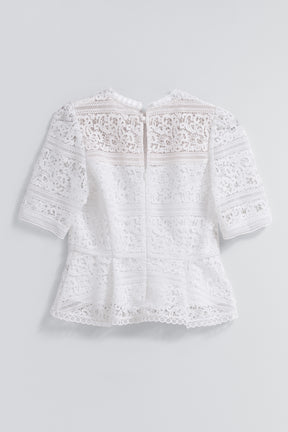 Vol.2 Embroidered Lace Peplum Top