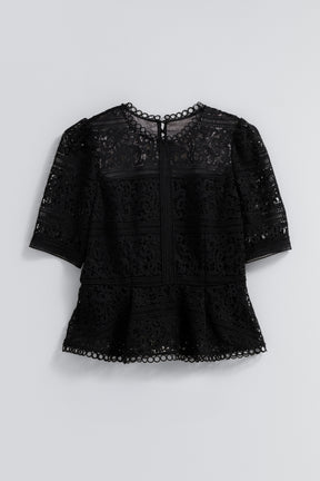 Vol.2 Embroidered Lace Peplum Top