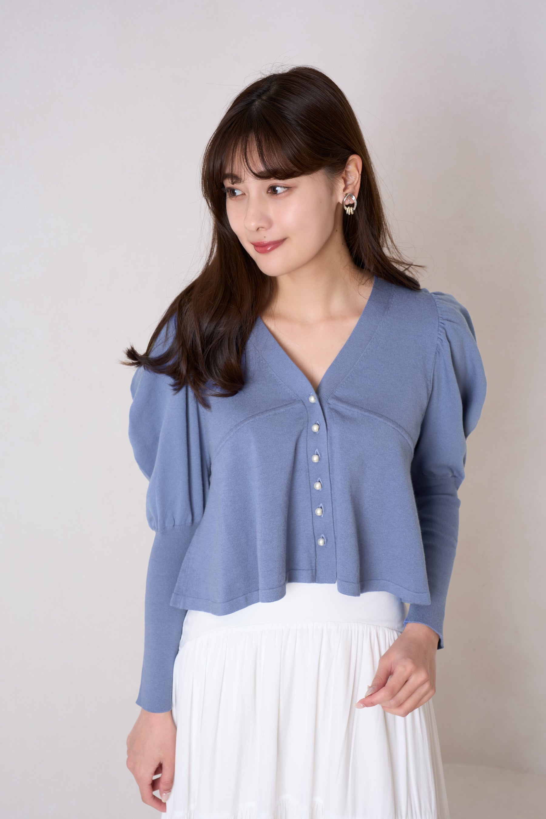 Cropped Puff Sleeve Knit Top