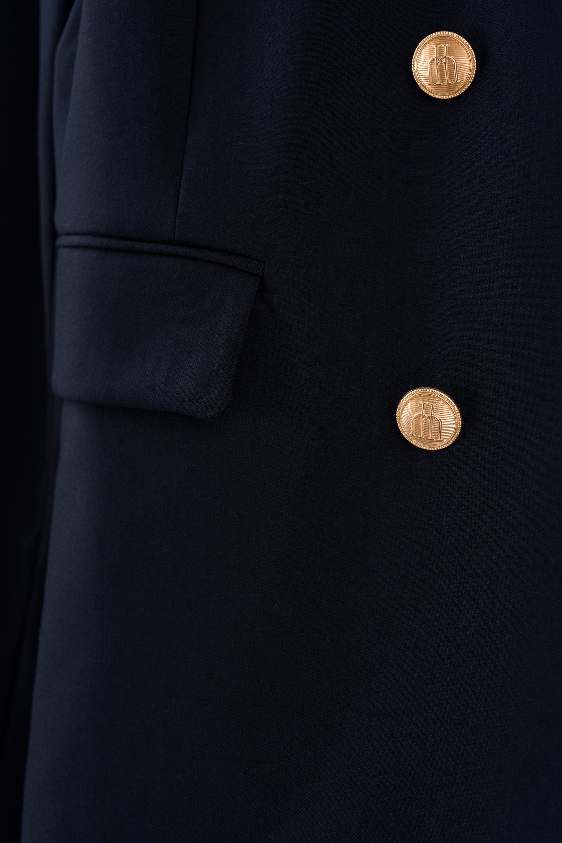 Trois Gold Button Blazer