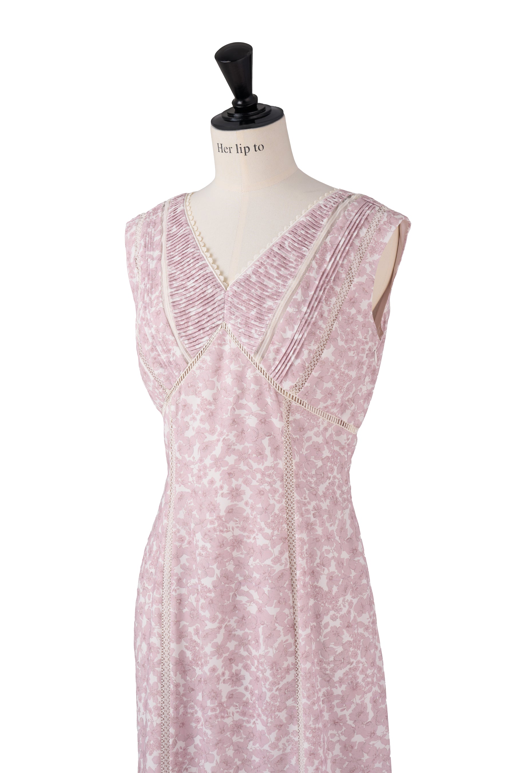 【新色】Lace Trimmed Floral Dress