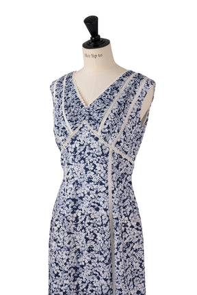 [Shipping in mid-March] [New color] Lace Trimmed Floral Dress