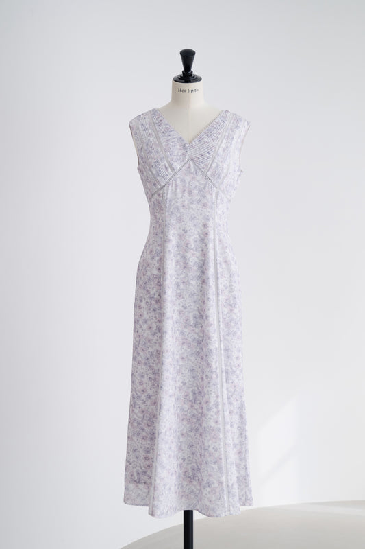 【新色】Lace Trimmed Floral Dress